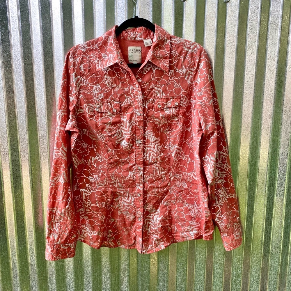 Roper Women’s Long Sleeved- Orange/Coral & Silver